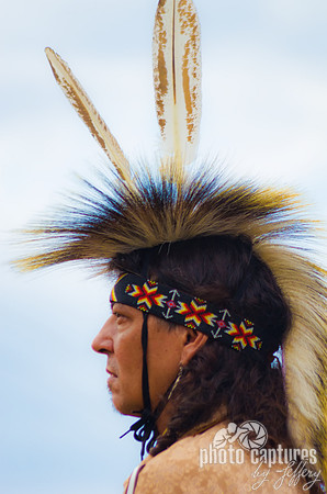 Two feathers atop Native American dancer Mount Juliet Powwow
