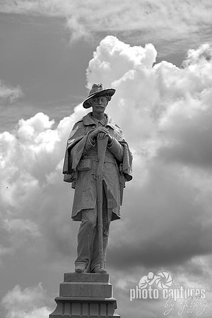 Historical Military Male Sculpture Black and White