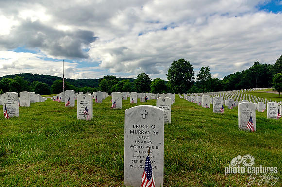 Close view tombstone Veteran Cemetery