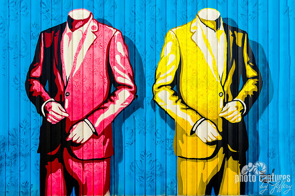 Red and Yellow suits graffiti