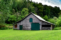 Green Field Leading to Barn