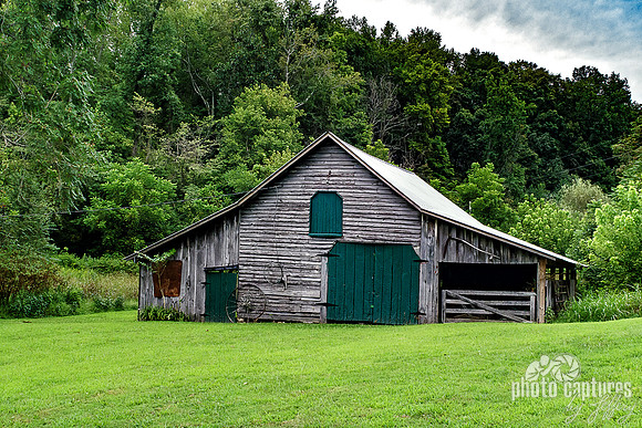 Green Field Leading to Barn