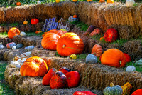 Hay Bales With Pumpkins