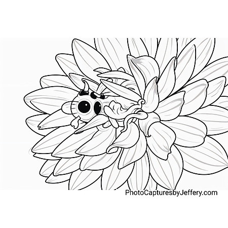 Pink and Yellow Dahlia Happy Bee