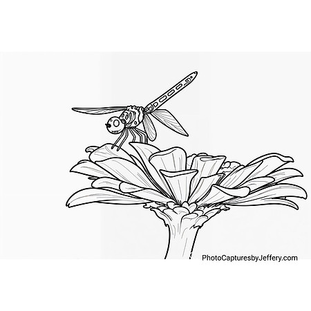 Blue Hawker dragonfly on zinnia
