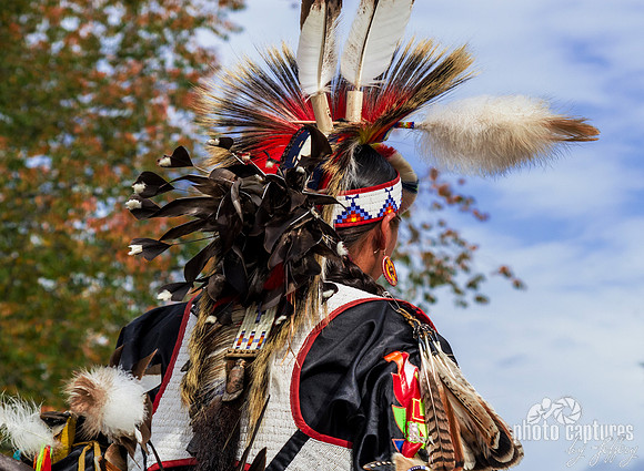 Native American Dancer Against Cloudy Blue Sky