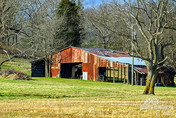 Close View Old Rustic Metal Barn
