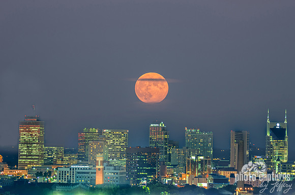 Glow Of Harvest Full Moon Over Nashville