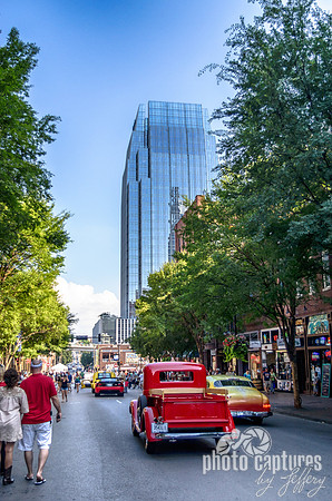 Classic Vehicles Leaving 2nd Avenue Downtown Nashville