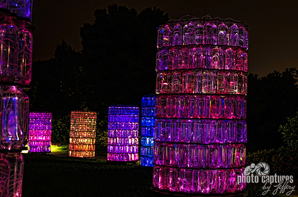 Water Towers of Light Purple Pink Red