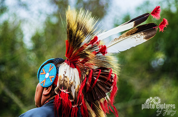 Native American Blue Beaded Head Discs