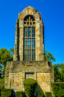 Commemorative stone tower Against Blue Sky Close Center