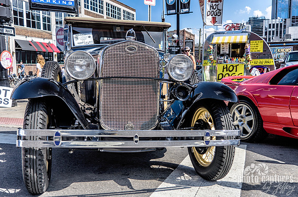 Classic Car On Corner Downtown Nashville
