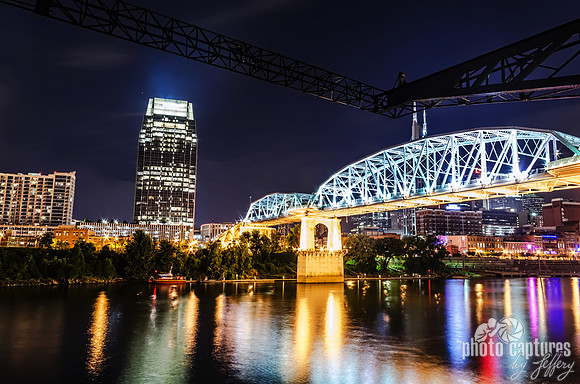 Nashville At Night Cumberland River