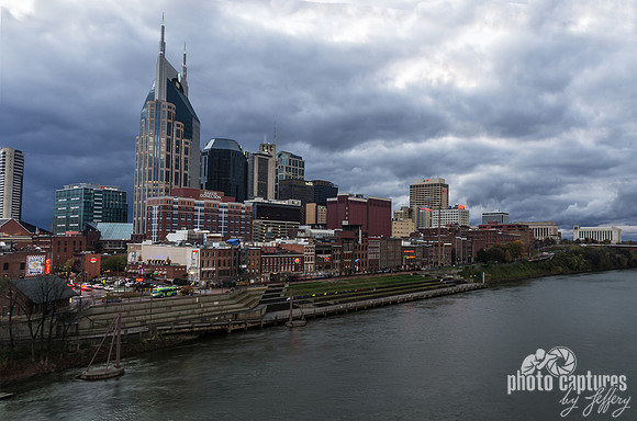Cold Windy November View of Nashville Skyline