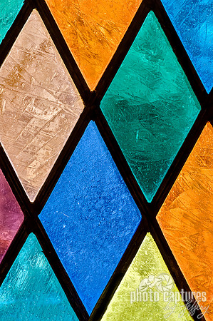 Several Colorful Diamond Stained Glass Window