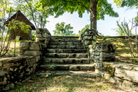 Artistic rendering of a rustic stone staircase