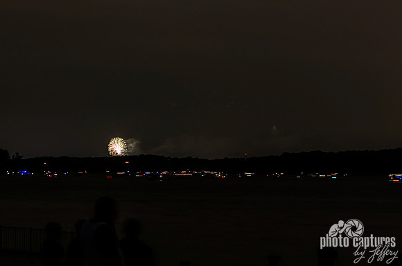 Water Lit Up With Boat Lights Percy Priest Lake