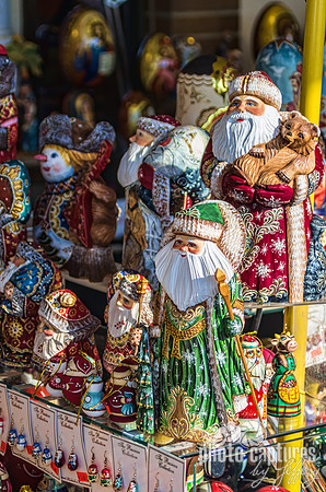 Colorful Assortment Of Santas Greek Festival