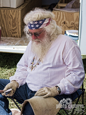 Demonstrating Flint Knapping Scottsboro-Jordonia Antique Tractor and Car Show
