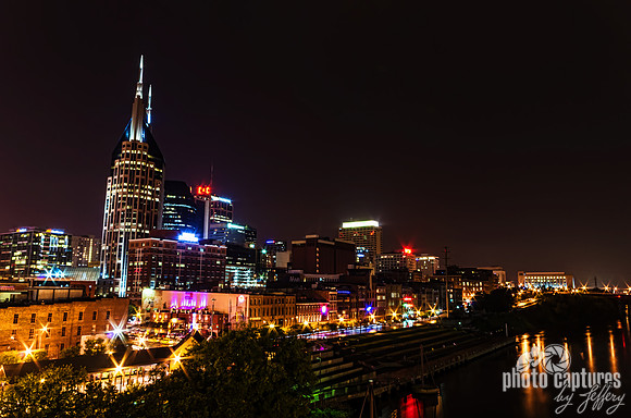 Closer View Of Nashville Skyline From Shelby Street Pedestrian Bridge