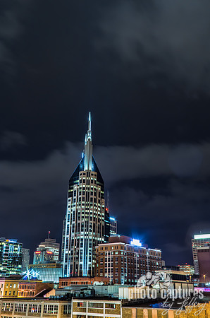 Bright Lights of The Batman Building Downtown Nashville TN