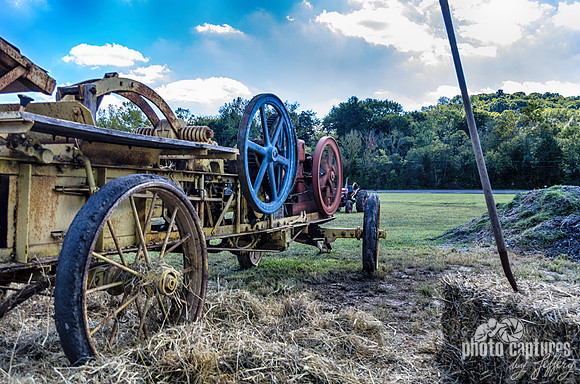 Antique Hay Baler and Bale Of Hay Scottsboro-Jordonia Antique Tractor and Car Show