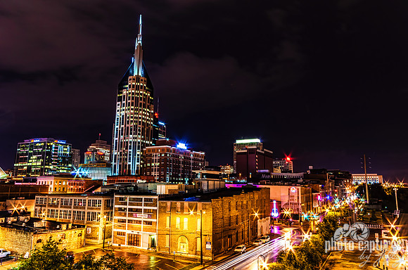 Music City Night Time Lights In and Around 1st Avenue