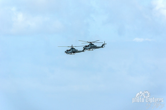 Two Helicopters Close Together