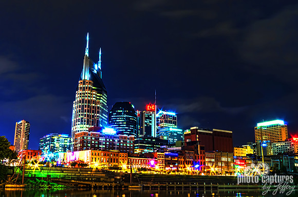Colorful Lights Of Music City Nashville TN