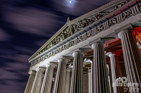 Parthenon Centennial Park Nashville smooth cloudy moonlight night 12x18