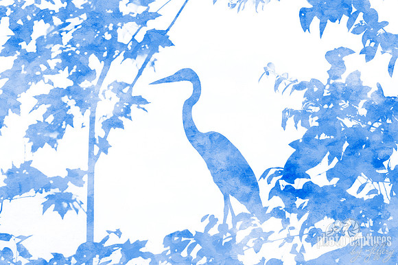 Double exposure of Blue Heron