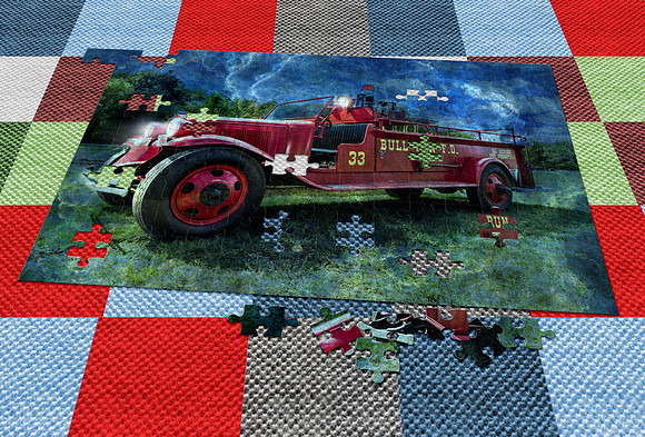 Antique Fire Truck Blended puzzle