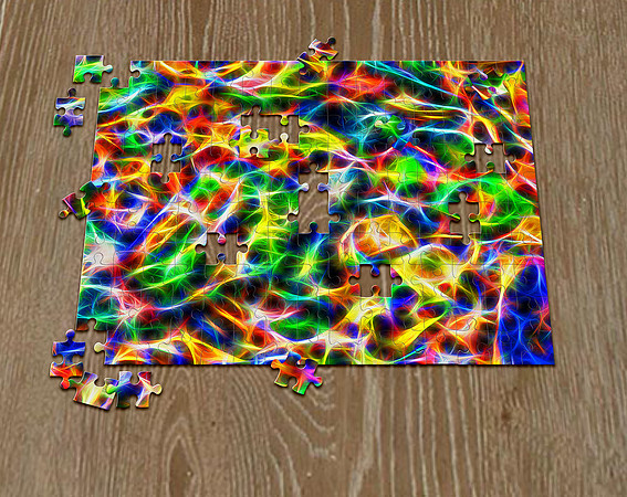 Psychedelic abstract creek rocks Richland Creek puzzle smaller