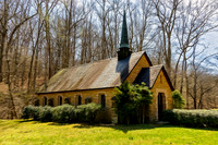 Oil paint rendering of Cumberland Presbyterian Church