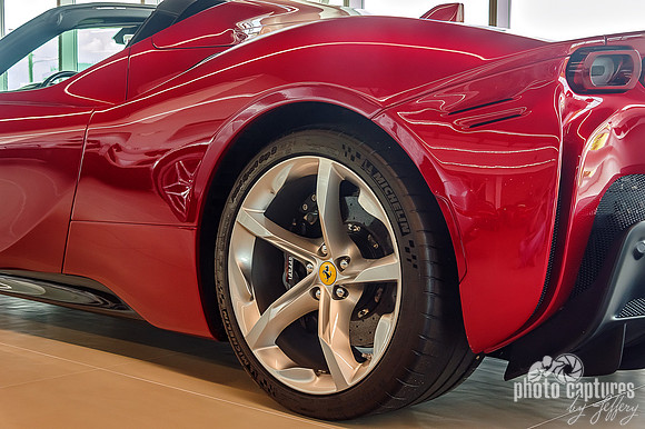 Red Ferrari Back Side View