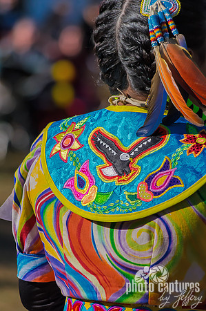 Colorful dress of female native dancer