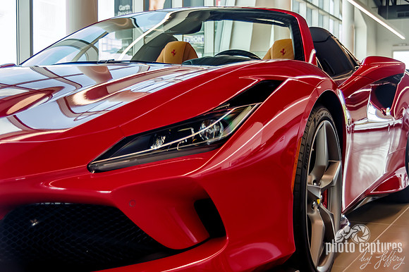 Red Ferrari Front Side Close