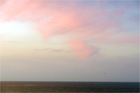 Calming Morning Soft Pink Clouds Over Ocean