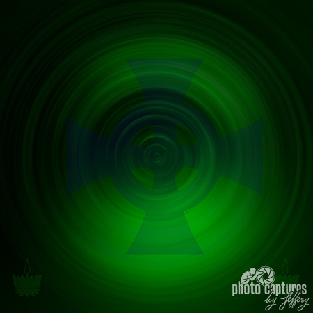 Psychedelic magical circles square green holiday theme