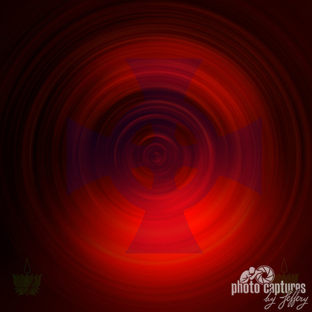 Psychedelic magical circles square red holiday theme