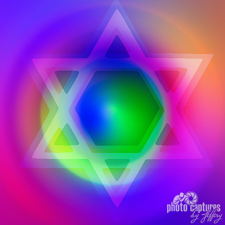Psychedelic magical circles square star of david