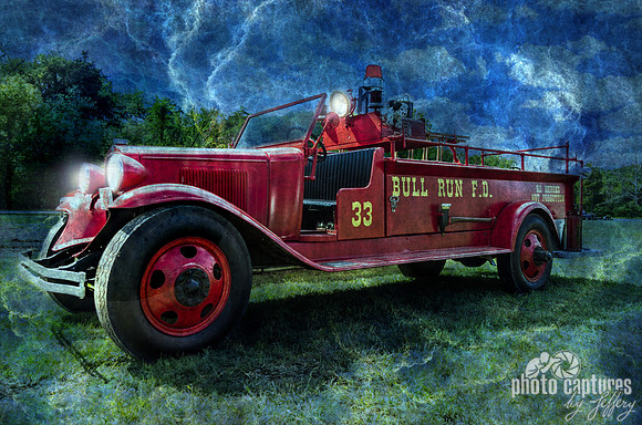 Antique Fire Truck Blended