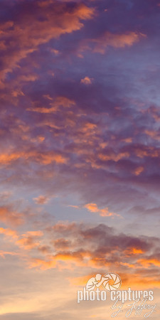 Puffs of sunset clouds 1st left
