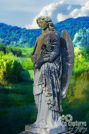 Composite artistic rendering female angel two