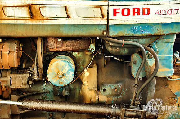 Old Blue tractor close view