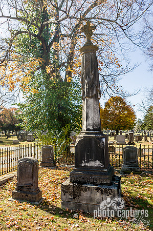 Tall monument Maple Grove Cemetery