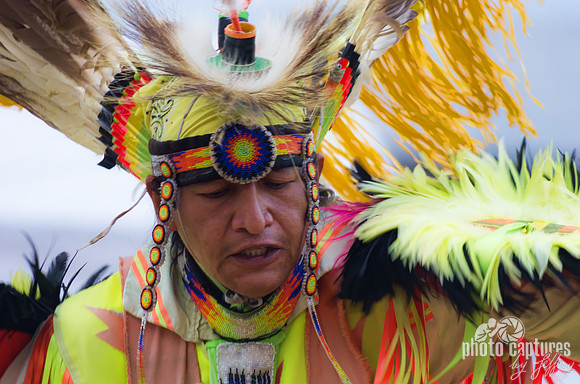 Strenuous look on Native American dancer Mount Juliet Powwow