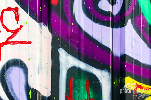 Purple white red yellow abstract graffiti