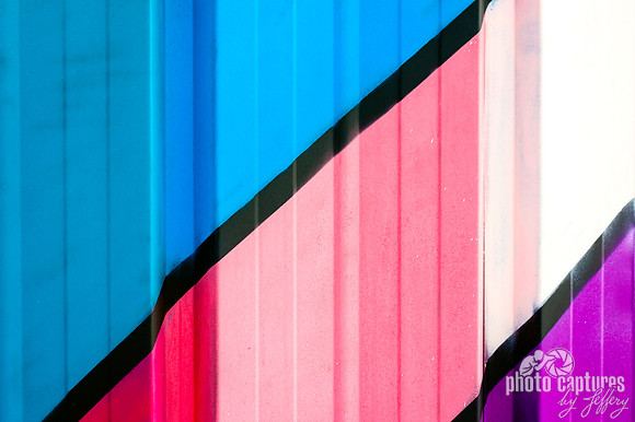 Striped blue pink purple graffiti landscape view